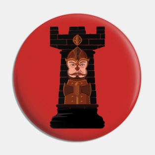 Black Chess Rook Pin