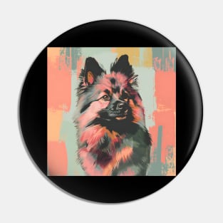 Retro Keeshond: Pastel Pup Revival Pin