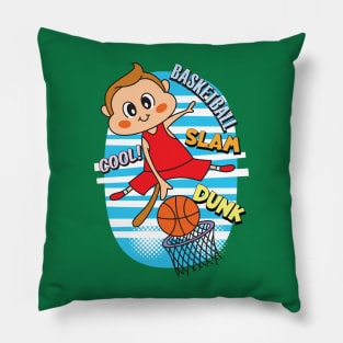 cute monkey basketball player Pillow