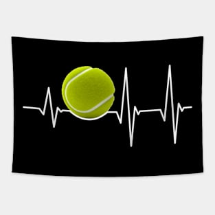 Heartbeat Tennis Ball Players and Sports Fan Gift Tapestry