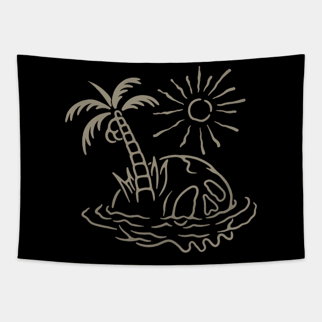 Skull Island Tapestry by quilimo