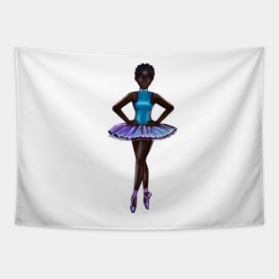 Dance - Ballet dancer Ballerina Noor - black ballerina African American with afro hair Tapestry