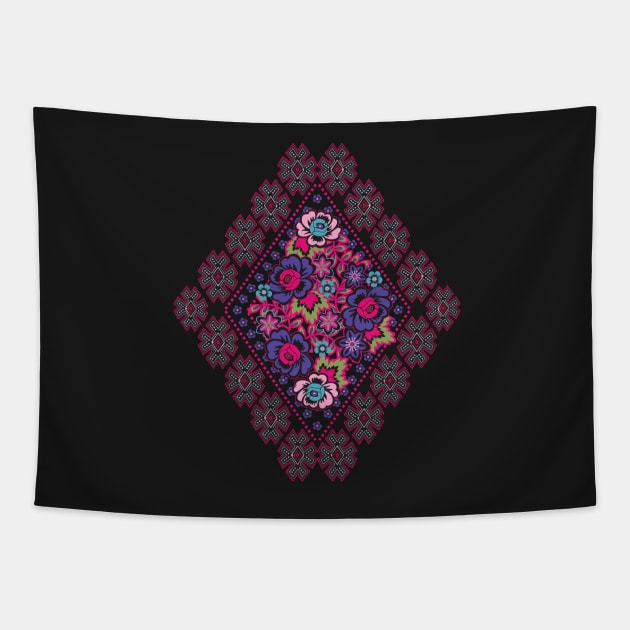 Folk Aztec print Tapestry by gaynorcarradice