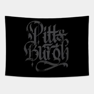 Pittsburgh Grunge Calligraphy Fan Art Design Tapestry