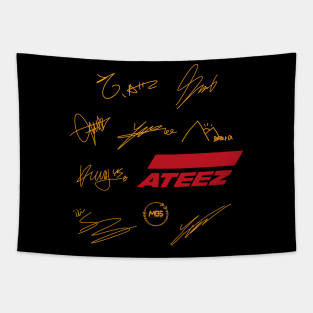 Design with the signatures of ateez Tapestry