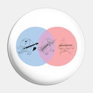 Keytar Platypus Venn Diagram - Blue Purple Red Pin