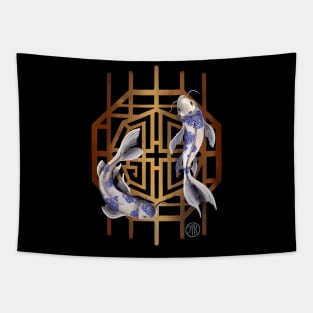 Koi Fish Chinese Pattern Tapestry