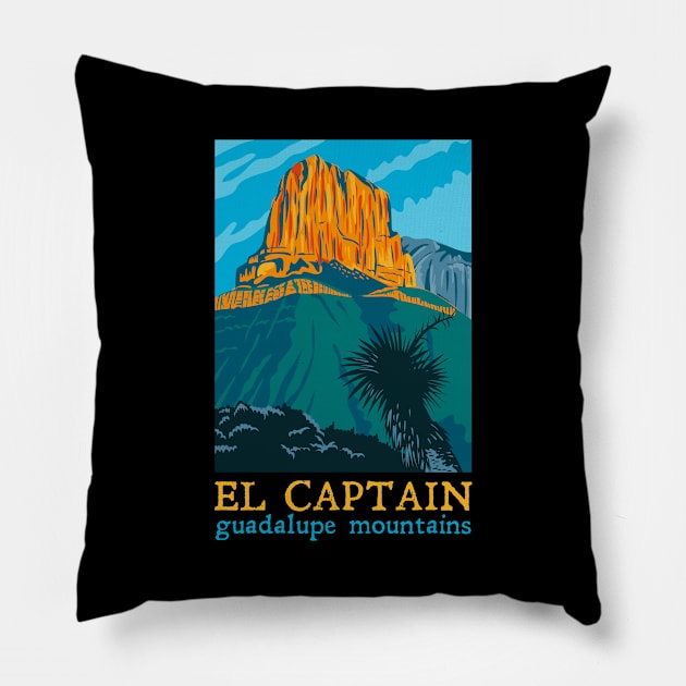 Guadalupe Mountains National Park Texas El Captain Souvenir Pillow by grendelfly73