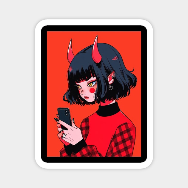 Demon anime girl Magnet by Wenmuco