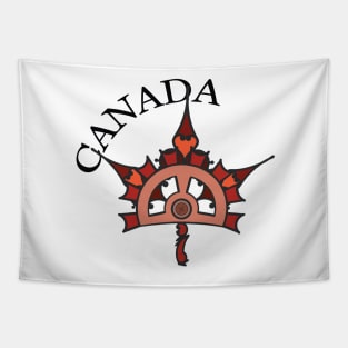 Steampunk Canadian Maple Leaf Tapestry