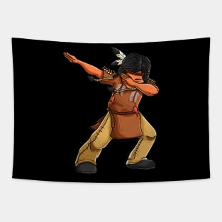 Dabbing Indian Funny Cute Native American Dance Dab Tapestry