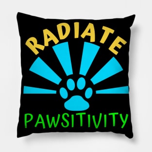 Radiate Pawsitivity - Aesthetic radiating paw Pillow