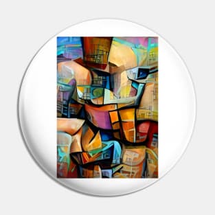 Hidden Structure Cubist Design Pin