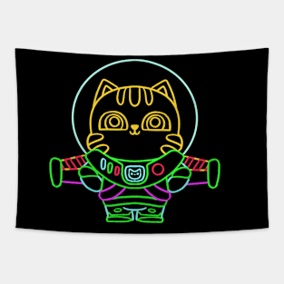 Space Ranger Astronaut Kitty Cat (Neon) Tapestry