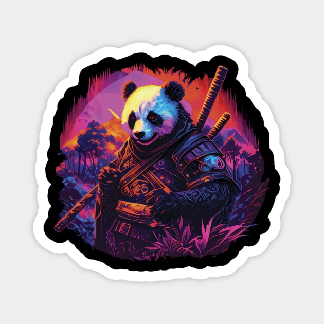 Samurai panda Magnet by GreenMary Design