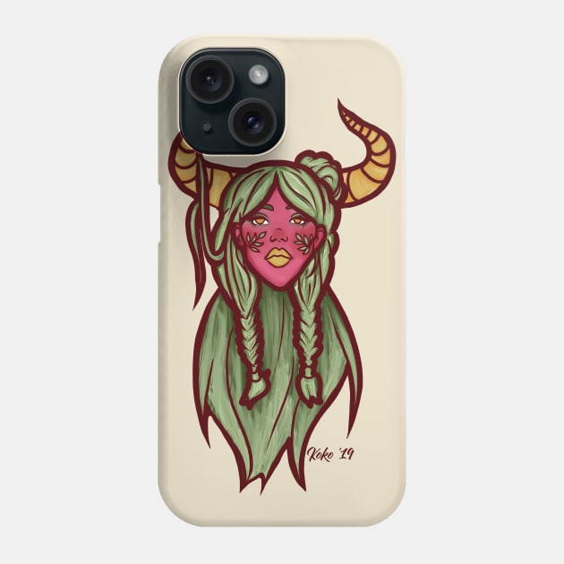 Horned Woman Phone Case by kokodiablo