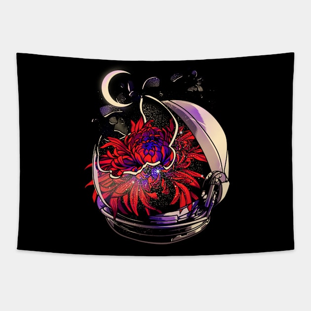 Space Bloom Tapestry by Heymoonly