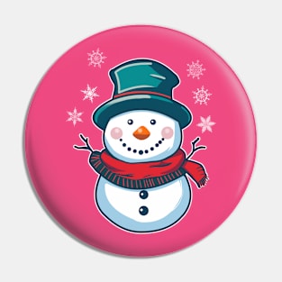 Snowman Red Scarf Pin