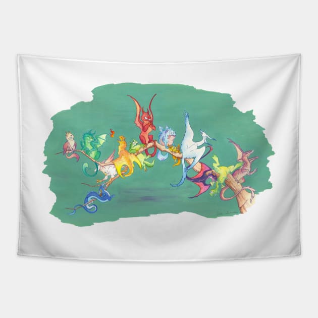 'Bakers Dozen' dragons Tapestry by charamath