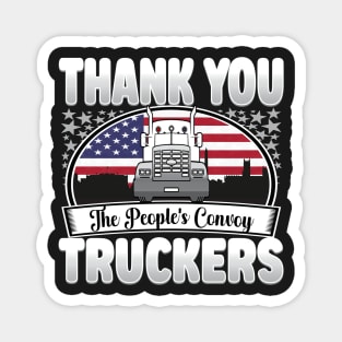 PEOPLES CONVOY US FLAG WASHINGTON DC 2022 WHITE LETTERS Magnet