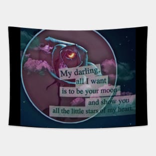 Vintage retro aesthetic roses sky night cute quotes colourful gothic romantic love butterfly gifts for her Tapestry