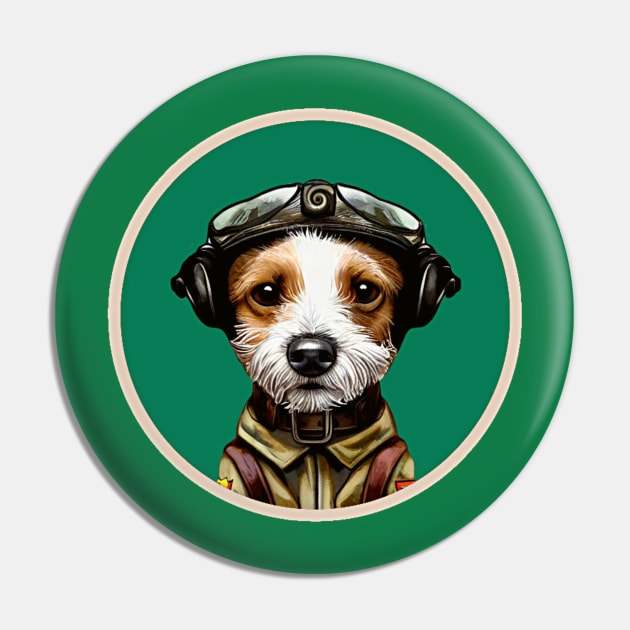 Cute Jack Russell WW2 Pilot Memorial Veteran Pin by Edongski303 Teepublic Merch