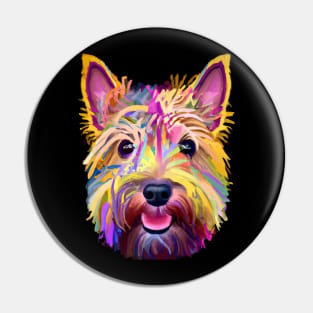 Adorable Cairn Terrier Dog Watercolor Pin