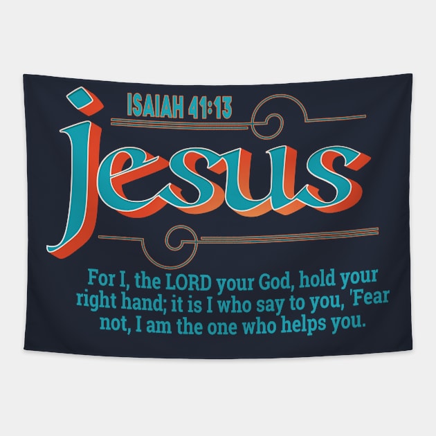 For I, the Lord your God - bible Verses Tapestry by RAMKUMAR G R