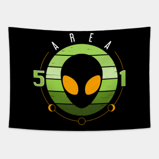 Area 51 Alien Moon Phase Tapestry