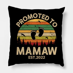 Promoted To Mamaw Est 2022 Pregnancy Announcement Vintage Pillow