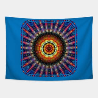 Psychedelic Kaleidoscopic Mandala Design Tapestry