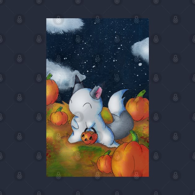 Ghost in the Pumpkins by KristenOKeefeArt