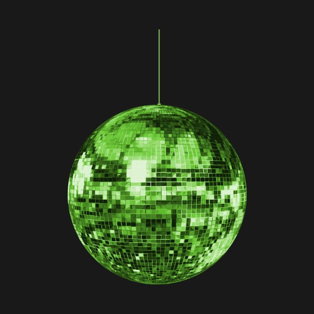 Glamorous Glittery Green Disco Ball by Art by Deborah Camp