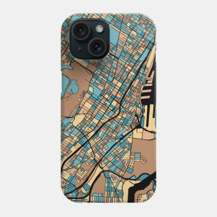 Montreal Map Pattern in Mid Century Pastel Phone Case