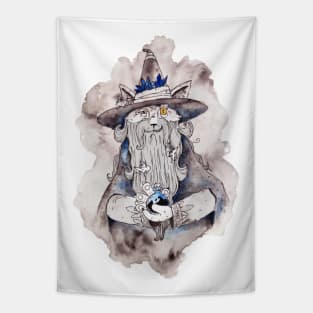 Cat wizard Tapestry