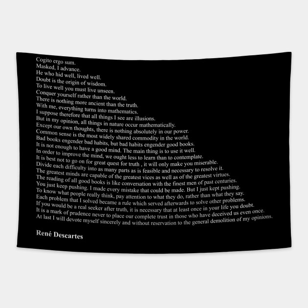 René Descartes Quotes Tapestry by qqqueiru