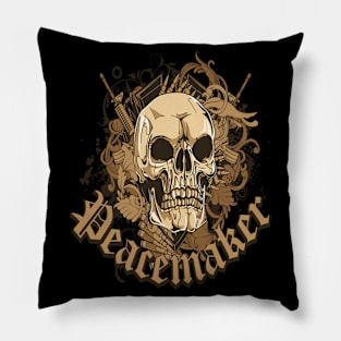 Cool Illustration Skull Peace Soldier Pillow