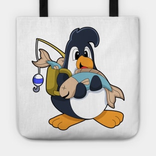 Penguin as Angler with Fish Tote