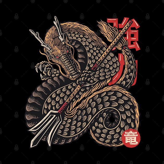 Mythical Dragon Warrior Japan by MANASUKA