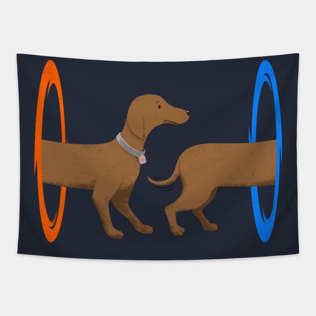 Wiener Dog Portal Tapestry by sketchboy01