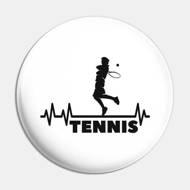 Heartbeat Tennis Pulse Tennis Player Athlete Pin by Foxxy Merch