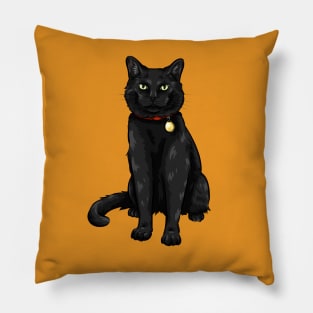 Cute Black Kitty Cat Pillow