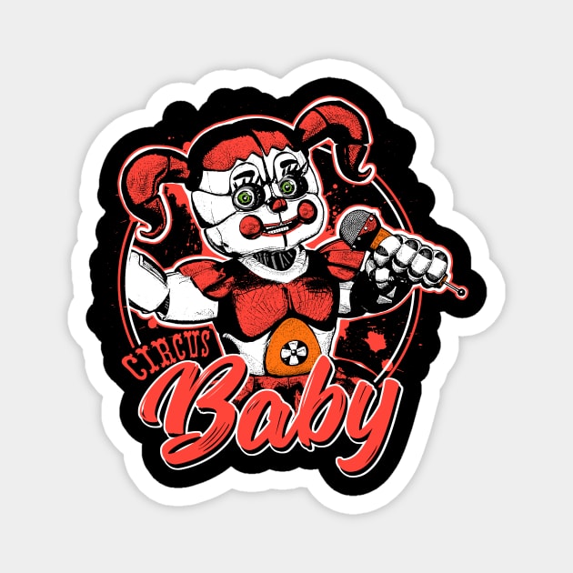 Five Nights at Freddy's Scary Circus Baby Doll Magnet by DeepFriedArt
