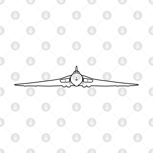 Avro Vulcan classic aircraft front and back outline graphic (black) by soitwouldseem