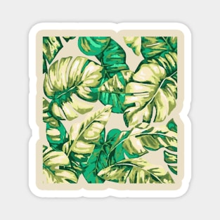 Tropical Leaves Camouflage Of Banana and Monstera 10 Magnet