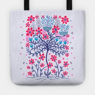 FLOWER BURST Floral Botanical Still Life Flowers in Purple Red Pink Blue - UnBlink Studio by Jackie Tahara Tote