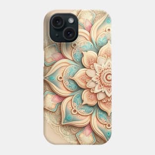 Floral mandala cream pink Phone Case