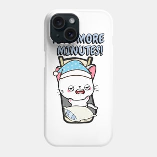 Lazy white cat cant get out of bed Phone Case