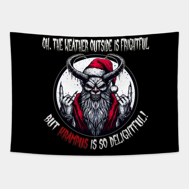 Creepy and Metalhead Christmas Krampus Tapestry by MetalByte