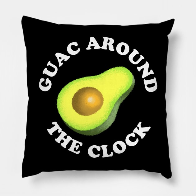 Guac Around The Clock Pillow by tommartinart